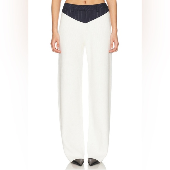 SER.O.YA Shanni Pant in White & Navy Pinstripe size small - Picture 1 of 11